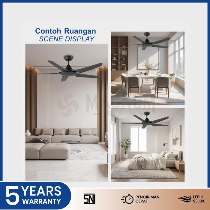 Kipas Angin Plafon Magnum 56 Inc Ceiling Fan Kipas Angin - Type DY 1025N-5B/54 BK - Gambar 8