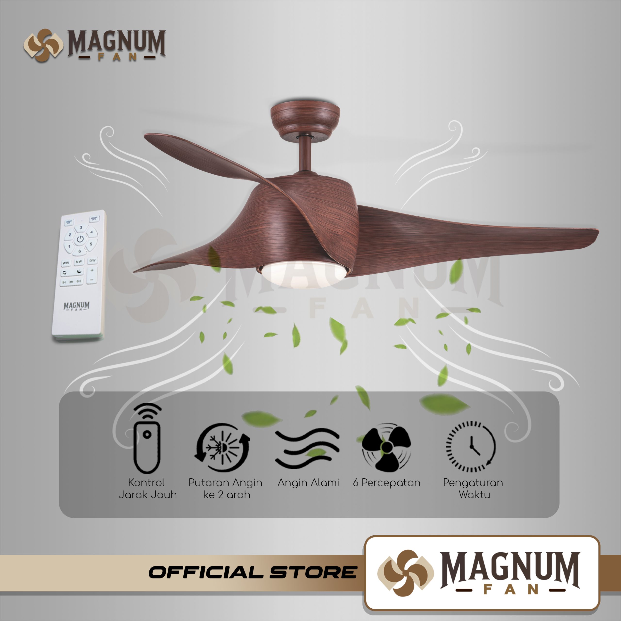 Ceiling Fan 52 Inc Desain Elegan & Fungsional - Type DY1013-3B/52 - MAGNUM FAN - Gambar 2