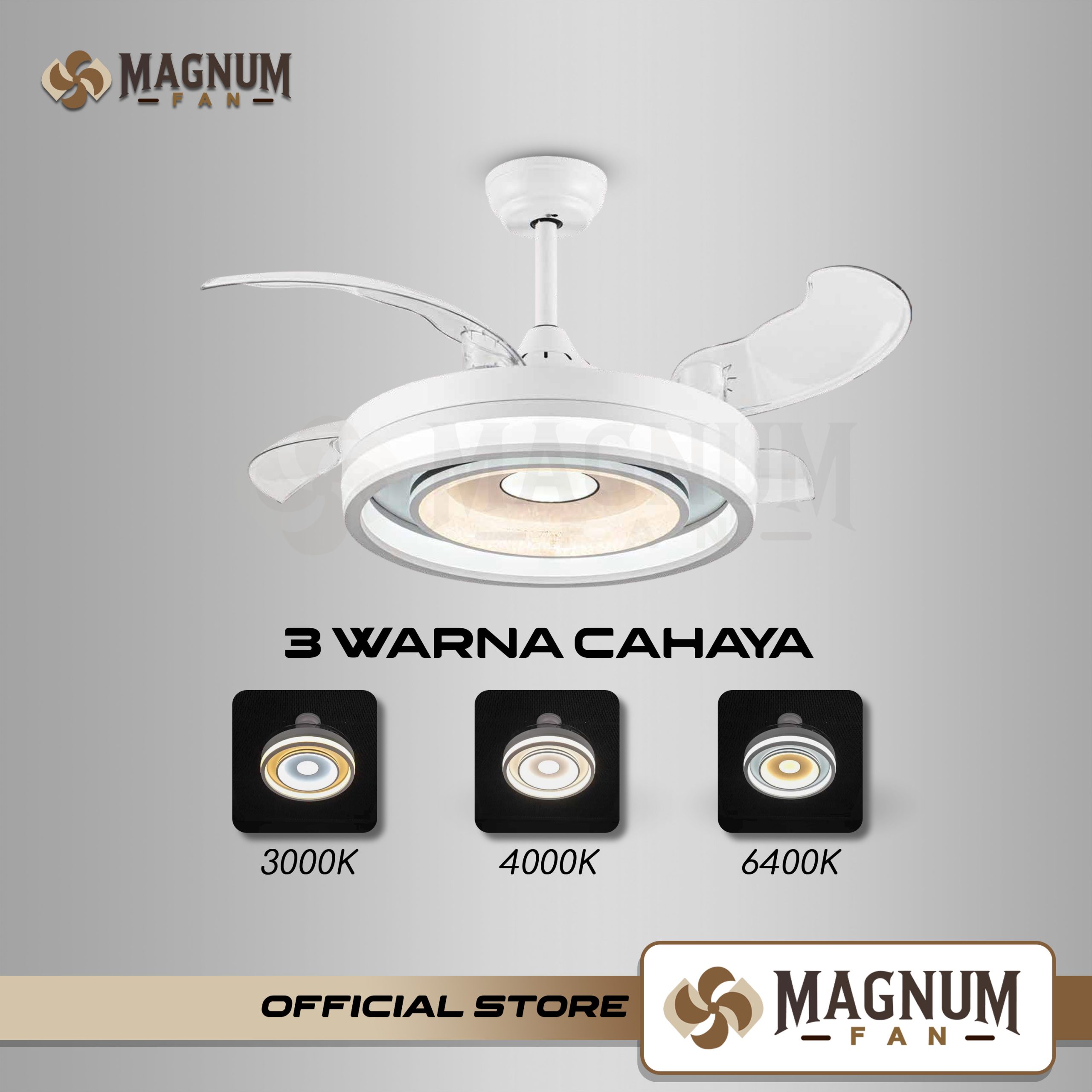 Ceiling Fan 42 Inc LED 24W Kontrol Remote - Type DY8073-4B/42 WH - MAGNUM FAN - Gambar 3