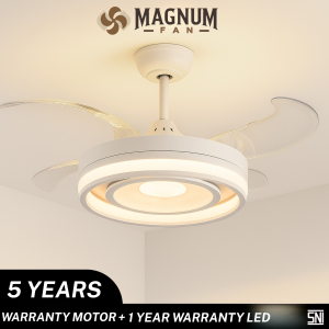 Ceiling Fan 42 Inc LED 24W Kontrol Remote - Type DY8073-4B/42 WH - MAGNUM FAN