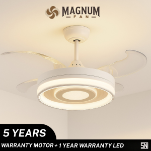 Ceiling Fan 42 Inc Lampu LED 24W & Remote Control - Type DY8104-4B/42 WH - MAGNUM FAN