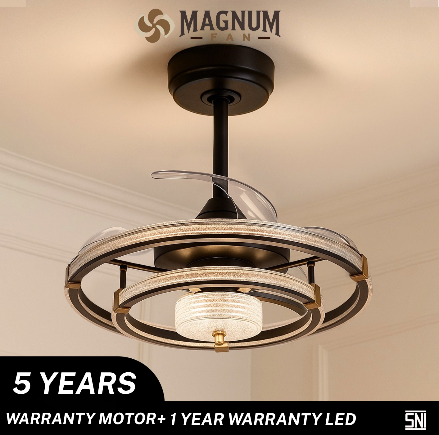 Ceiling Fan Hias LED Remote 3 Baling 6 Speed Type DY6053-3B/22 - MAGNUM FAN